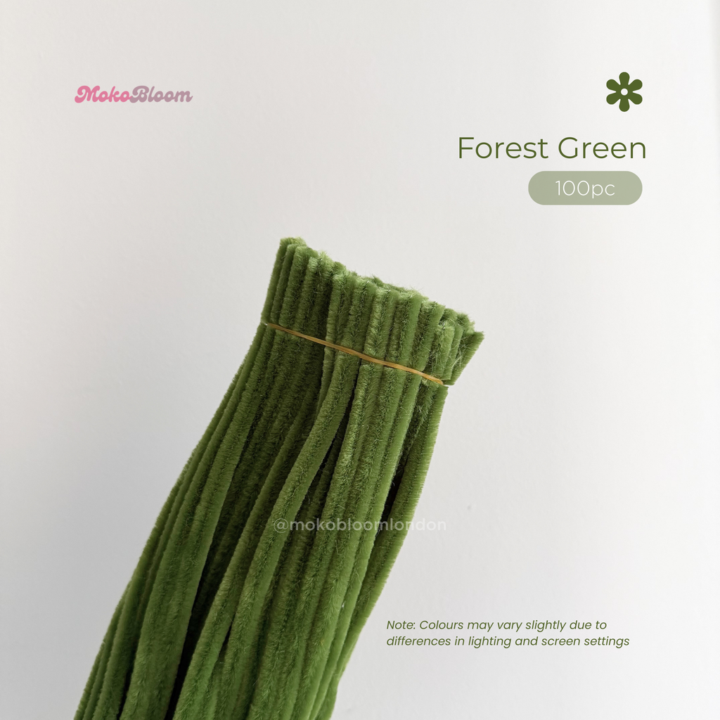 Mixed Greens Set | 300pc Green/White Pipe Cleaner Supplies Bundle