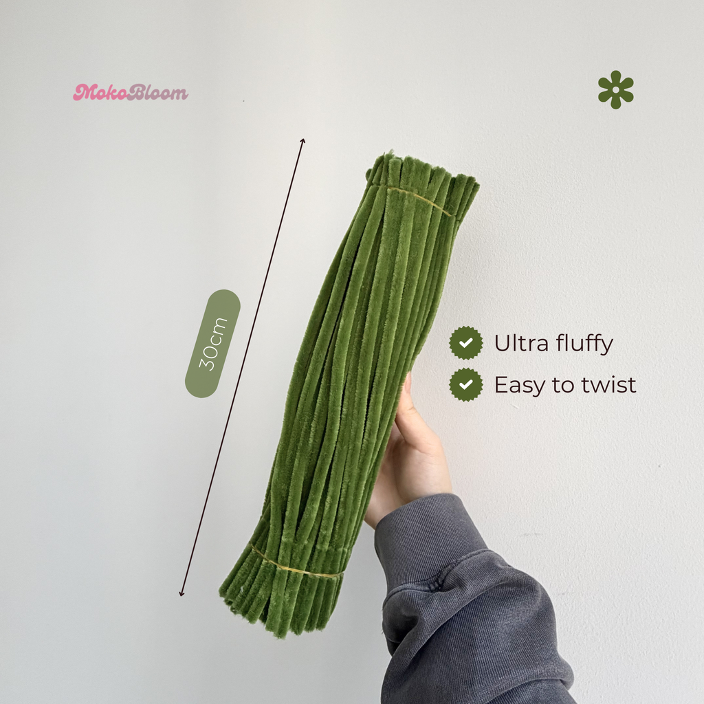 Mixed Greens Set | 300pc Green/White Pipe Cleaner Supplies Bundle