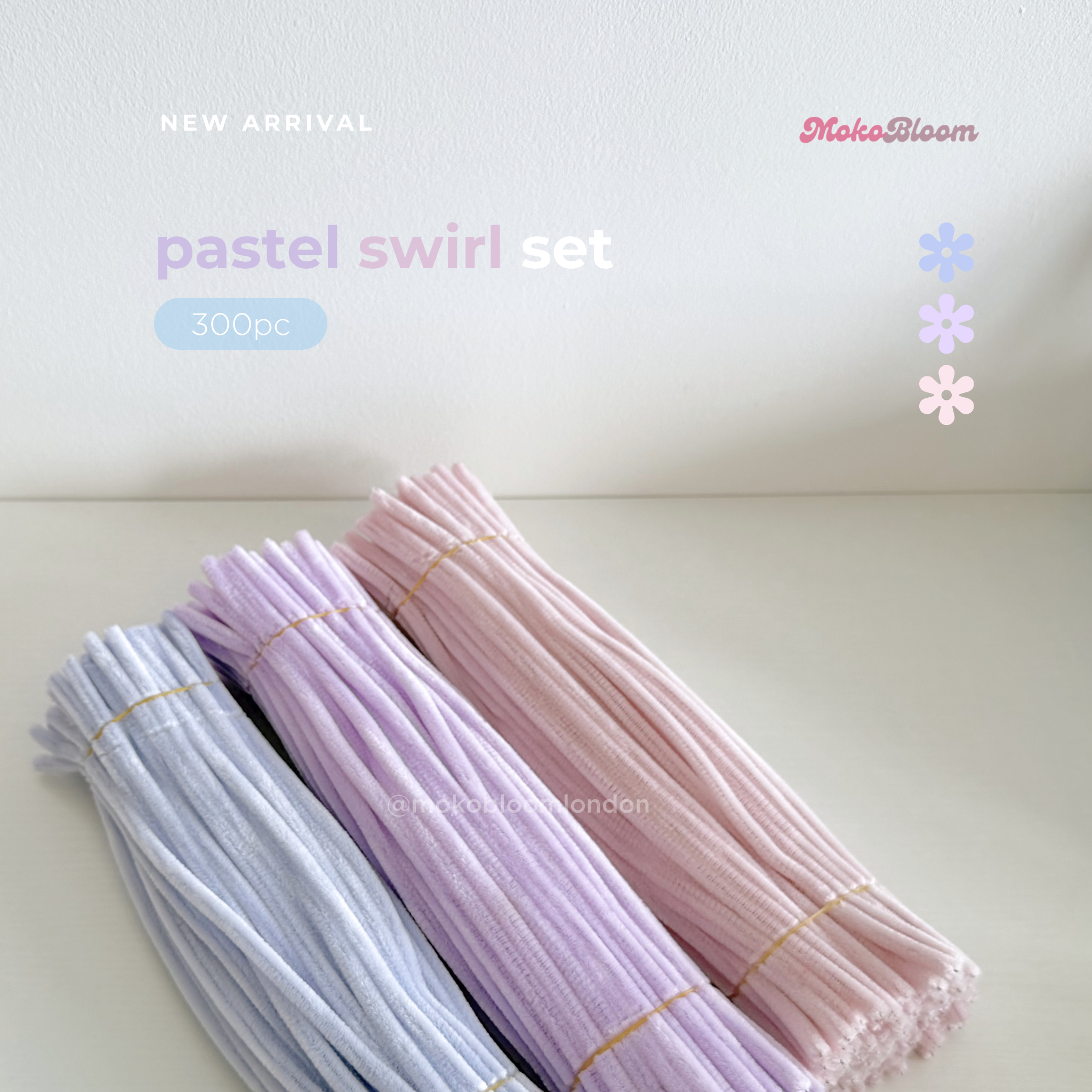 Pastel Swirl Set | 300pc Pipecleaner Supplies Bundle