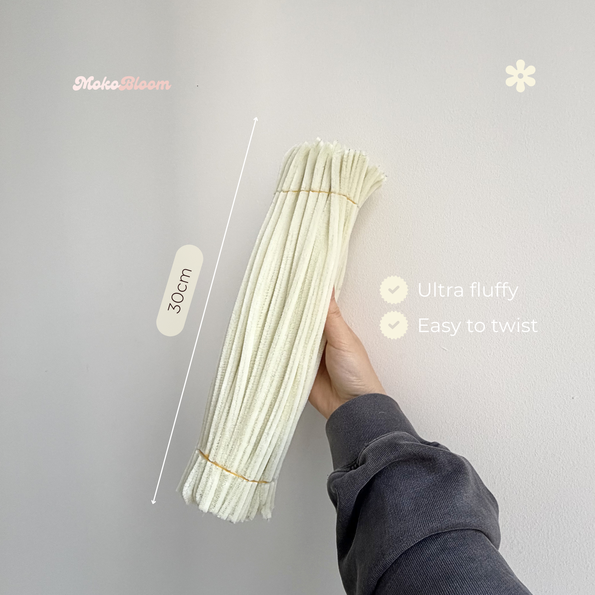 Ivory Cream Pipecleaners | Crafting Supplies