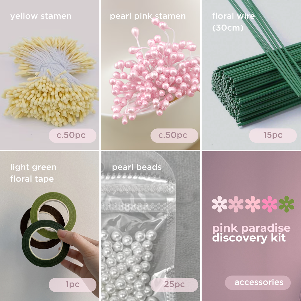 Pink Paradise Pipe Cleaner Flower Discovery Kit | 300pc Pink