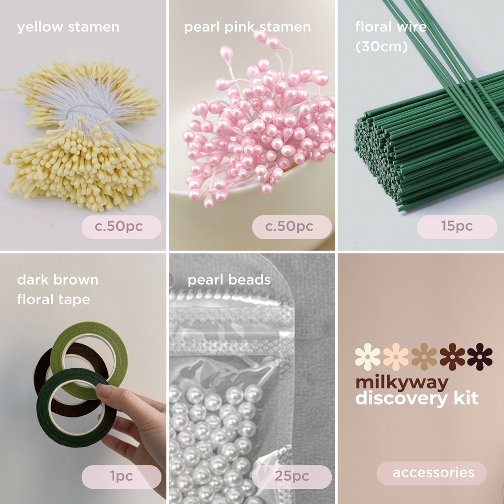 Milkyway Pipecleaner Flower Discovery Kit | 300pc Brown/Beige