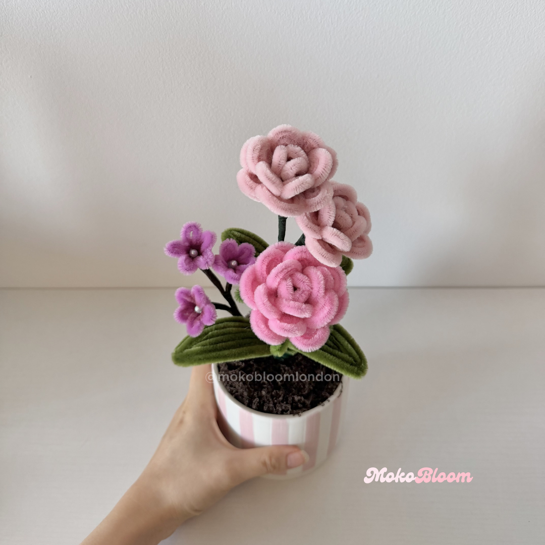 Puff Rose Flower Pot
