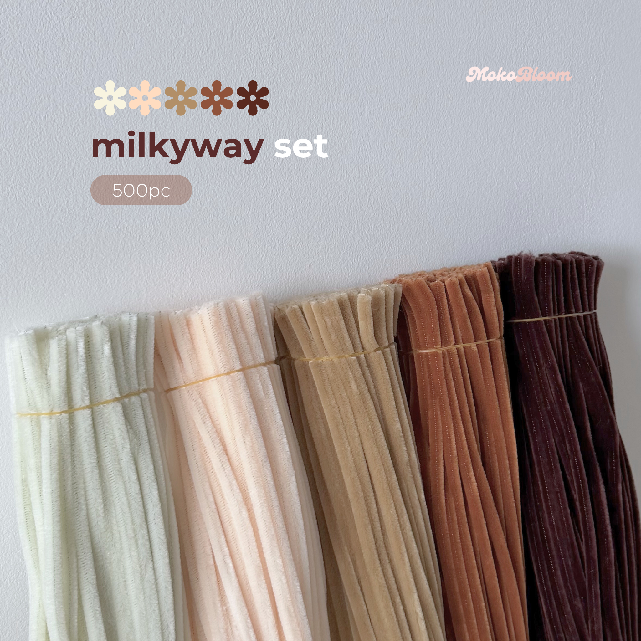 Milkyway Set | 500pc Brown/Beige Pipe Cleaner Supplies Bundle